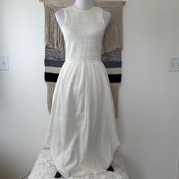 ULLA JOHNSON Smocked Gauze Cowrie Dress Size 4 - Picture 3 of 12